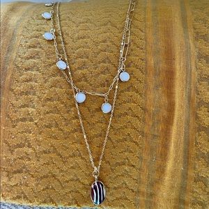 LOFT NWT stunning, layered stone necklace